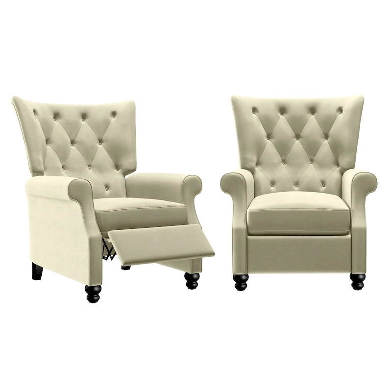 Plush Pushback Recliner Chairs (Set of 2)