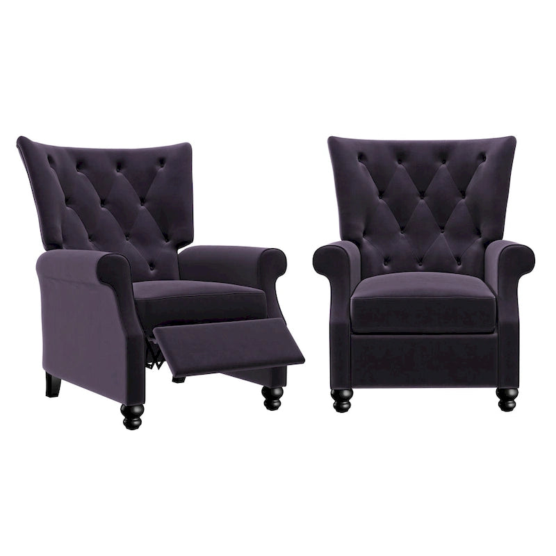 Plush Pushback Recliner Chairs (Set of 2)