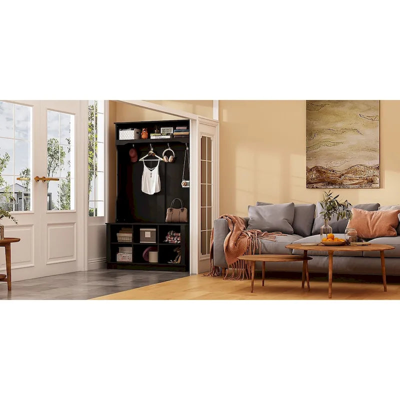 Hall Tree Storage Bench Shoe Rack Entryway Hall Tree Shoe Storage