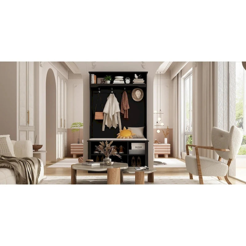 Hall Tree Storage Bench Shoe Rack Entryway Hall Tree Shoe Storage