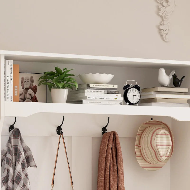 Hall Tree Storage Bench Shoe Rack Entryway Hall Tree Shoe Storage