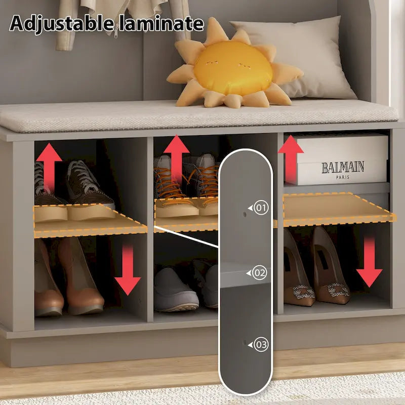 Hall Tree Storage Bench Shoe Rack Entryway Hall Tree Shoe Storage