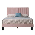 Mid-century Modern Tufted Pink Platform Bed