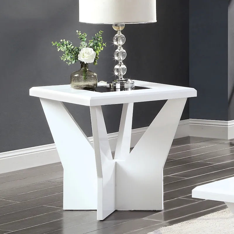 Ameena Contemporary 22-inch Glass Top End Table by