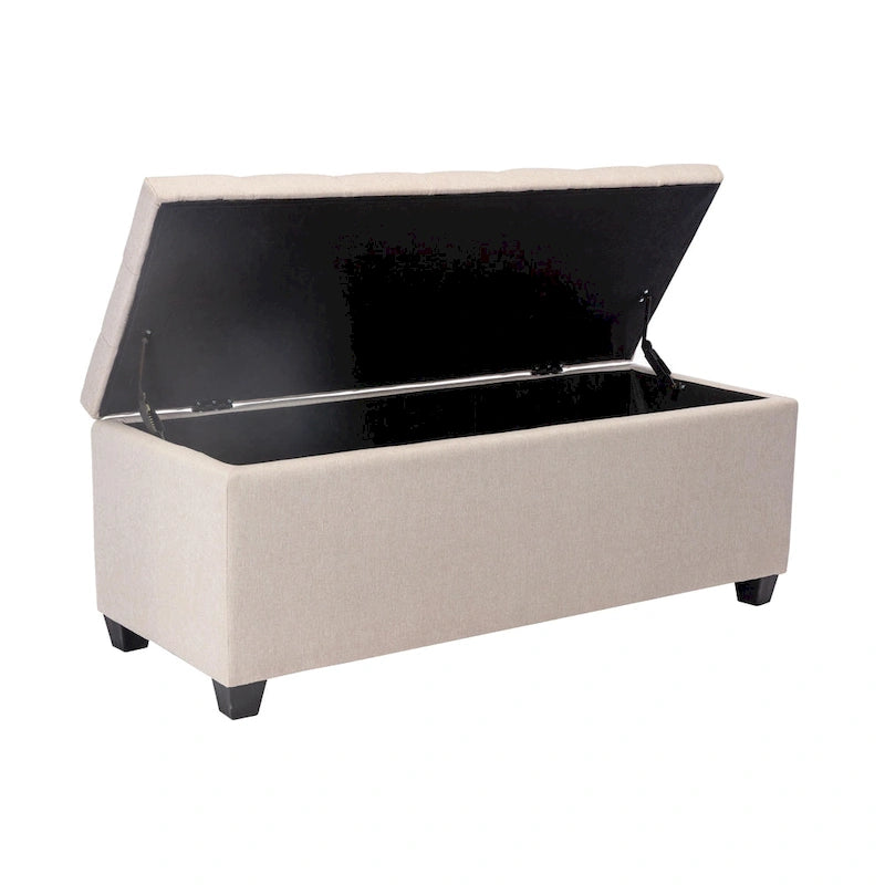 Ved Storage Bench, Flip Top, Fabric Upholstery
