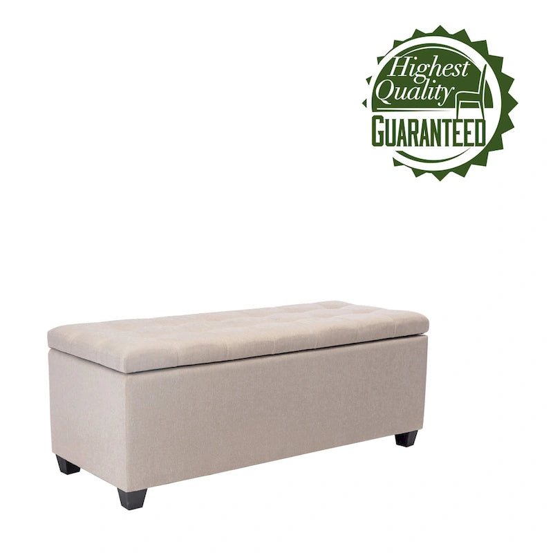 Ved Storage Bench, Flip Top, Fabric Upholstery