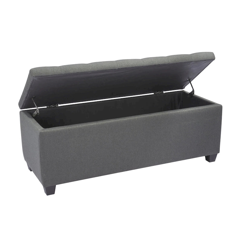 Ved Storage Bench, Flip Top, Fabric Upholstery