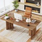 63-Inch Executive Office Desk, Modern Wood Large Computer Desk