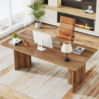 63-Inch Executive Office Desk, Modern Wood Large Computer Desk