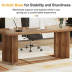 63-Inch Executive Office Desk, Modern Wood Large Computer Desk