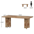 63-Inch Executive Office Desk, Modern Wood Large Computer Desk