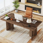 63-Inch Executive Office Desk, Modern Wood Large Computer Desk