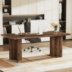 63-Inch Executive Office Desk, Modern Wood Large Computer Desk