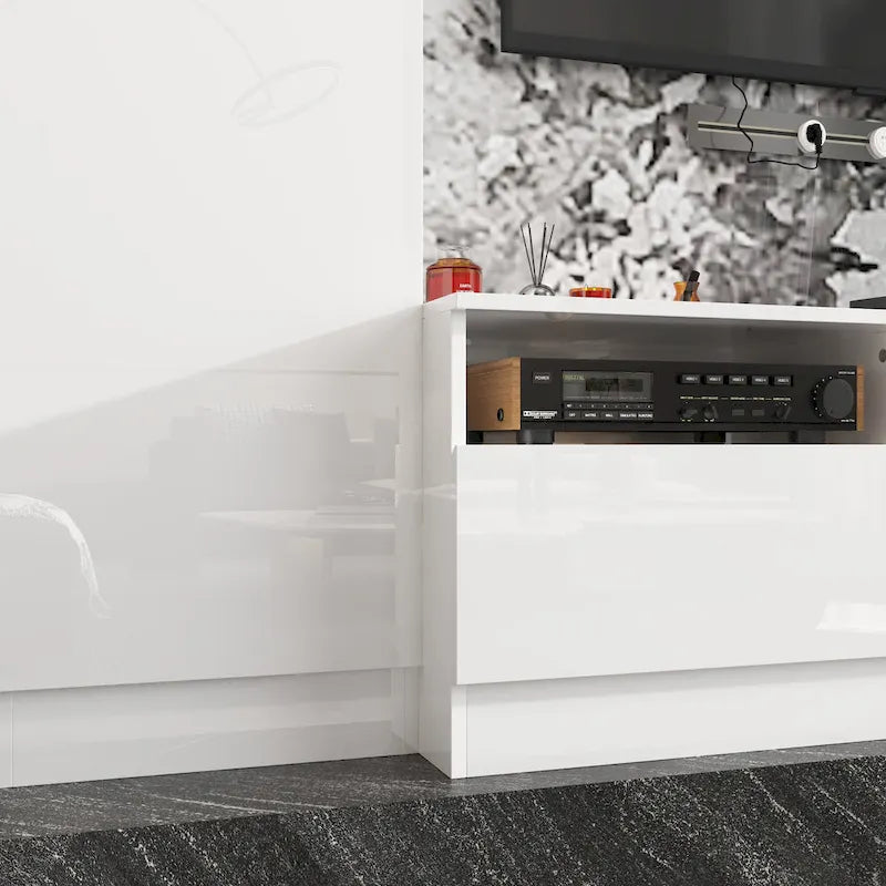 Glossy Entertainment Center TV Media Center Wall Storage Cabinet - 94.5X78.7