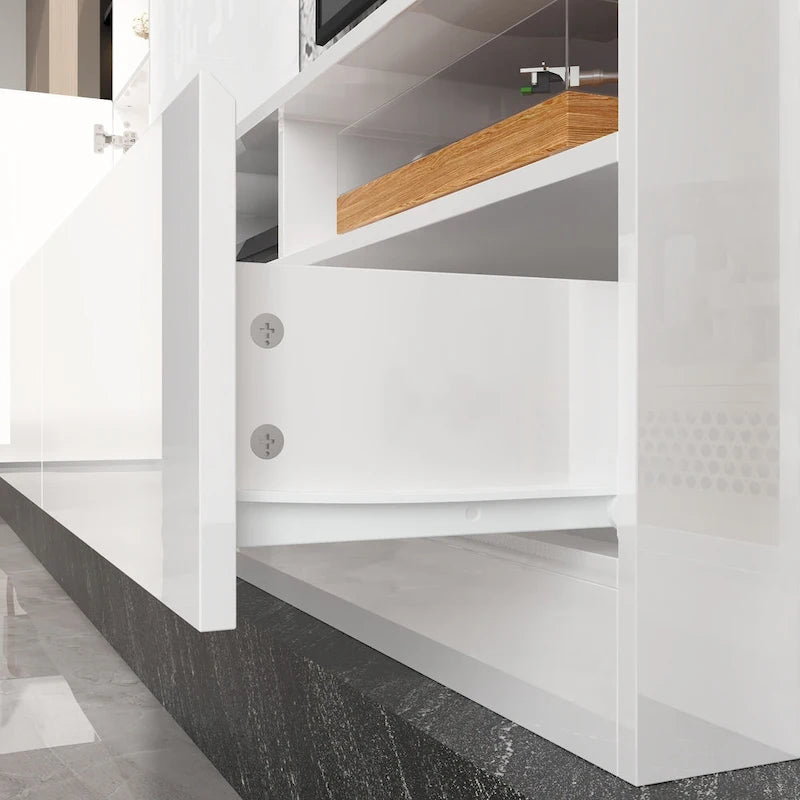 Glossy Entertainment Center TV Media Center Wall Storage Cabinet - 94.5X78.7