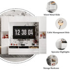 Glossy Entertainment Center TV Media Center Wall Storage Cabinet - 94.5X78.7