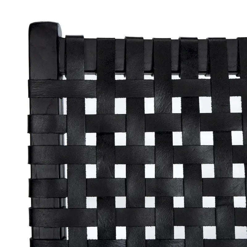 SAFAVIEH Theodora Leather Woven Accent Chair - 25.2 W x 31.5 L x 26.8 H - 25Wx31Dx27H