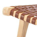 SAFAVIEH Theodora Leather Woven Accent Chair - 25.2 W x 31.5 L x 26.8 H - 25Wx31Dx27H