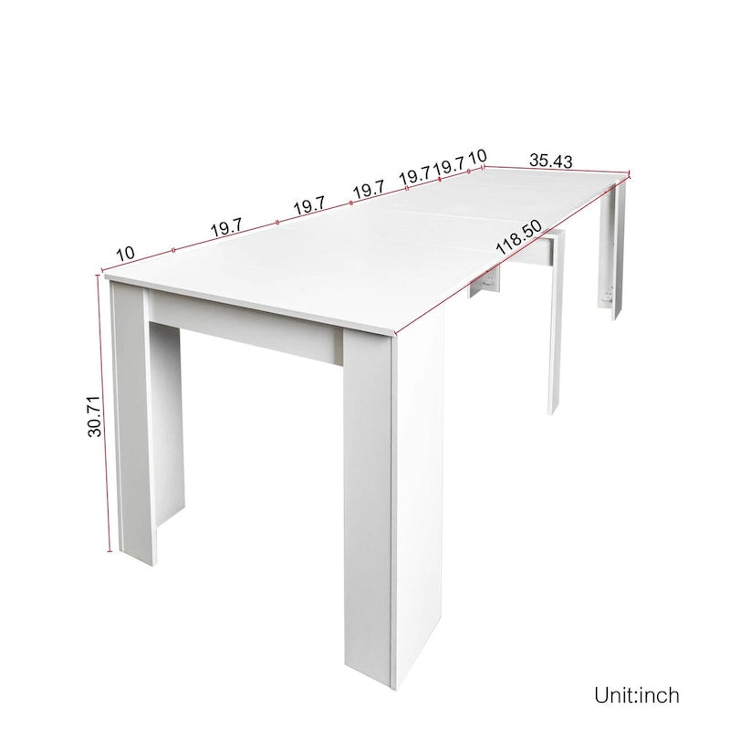 Wood Multifunctional Extendable Dining Table