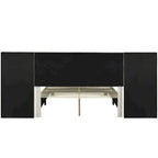 Queen Size Velvet Upholstered Platform Bed with Big Headboard