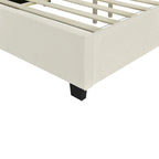 Queen Size Velvet Upholstered Platform Bed with Big Headboard