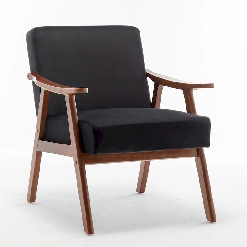 Extra-Thick Backrest Accent Chair with Solid Wood Frame