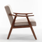 Extra-Thick Backrest Accent Chair with Solid Wood Frame