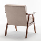 Extra-Thick Backrest Accent Chair with Solid Wood Frame