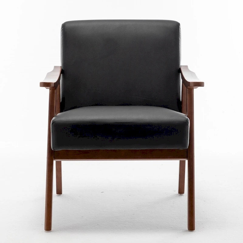 Extra-Thick Backrest Accent Chair with Solid Wood Frame