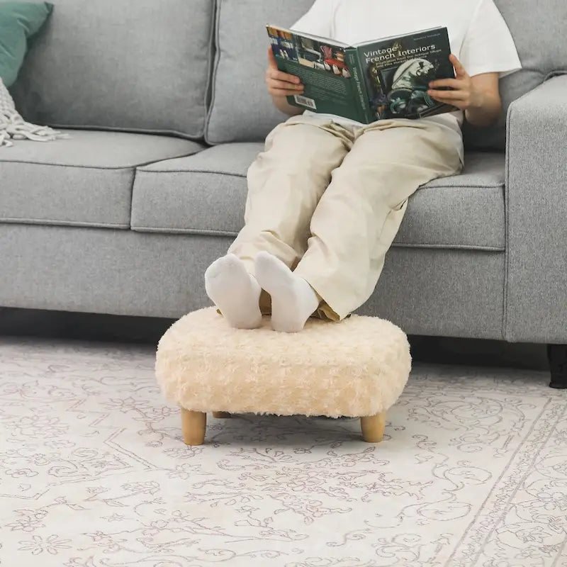 Adeco Foot Stool U Shape Ottoman for Living Room Bedroom