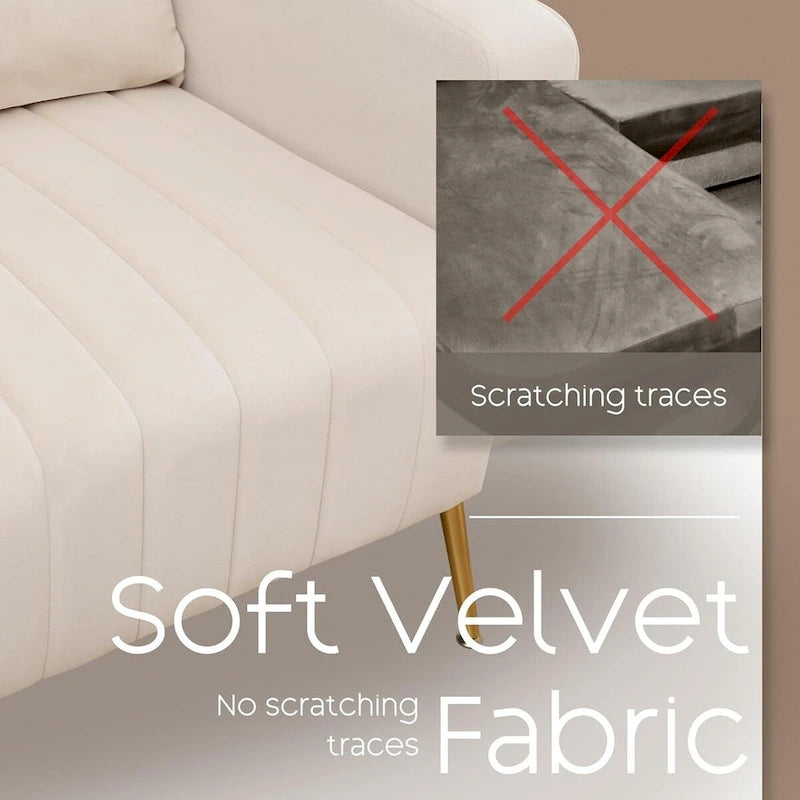 HOMYKA Accent Chair Upholstered Velvet Wingback Armchair Set of 2