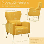 HOMYKA Accent Chair Upholstered Velvet Wingback Armchair Set of 2