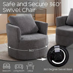 HOMYKA Swivel Accent Barrel Chair Round Arm Chair with Pillow Set 2