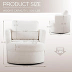HOMYKA Swivel Accent Barrel Chair Round Arm Chair with Pillow Set 2