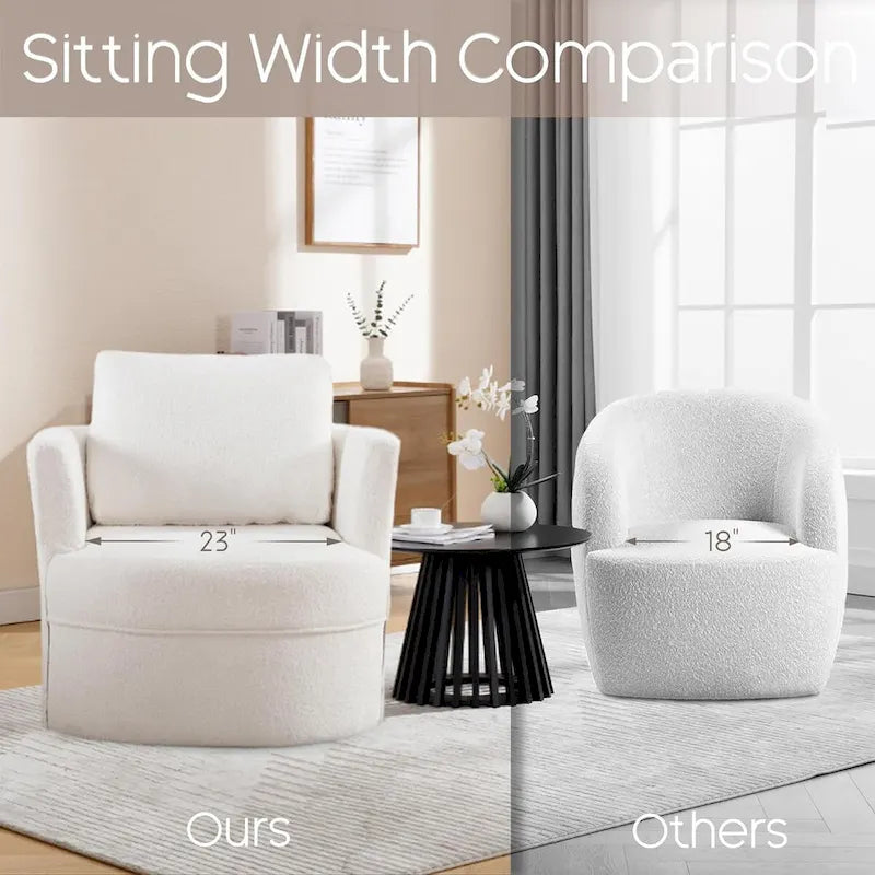 HOMYKA Swivel Accent Barrel Chair Round Arm Chair with Pillow Set 2