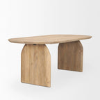 Isla Oval Dining Table w/Light Brown Wood Top & Arched Legs - 86.5L x 39.0W x 30.0H